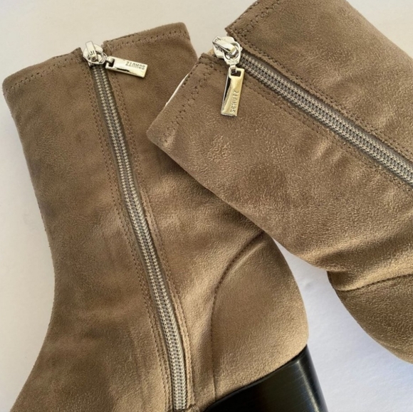 Schutz Taupe Vegan Suede Boots - Picture 4 of 5